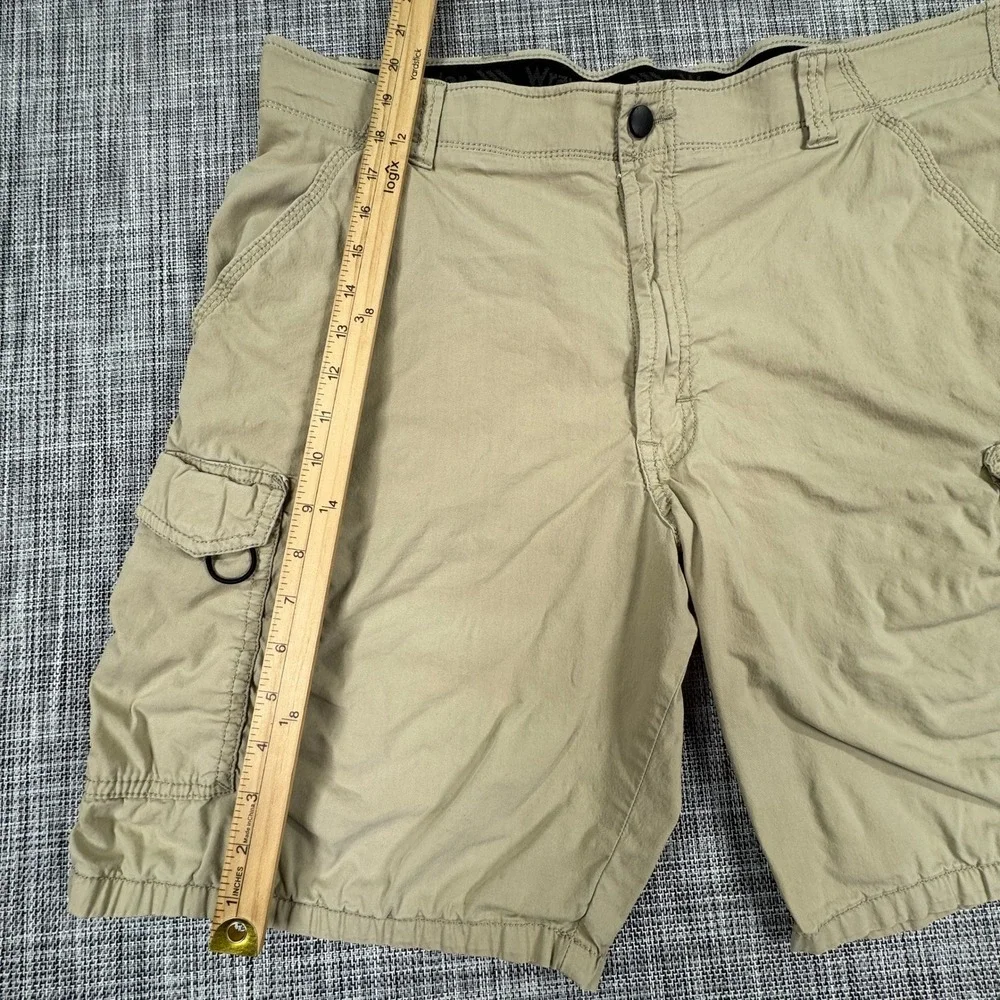 Lot of 2 Wrangler Men's 38 Khaki Cargo Shorts Stretch Outdoor Utility Hiking
